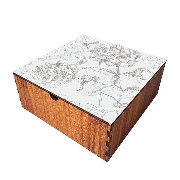 Caja de Te - Flores Grises