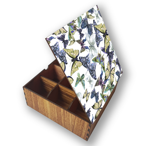 Caja de Te - Mariposas Acuarela
