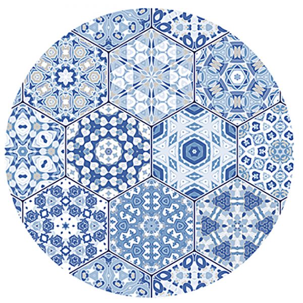 Charola Giratoria - Mosaico Azúl