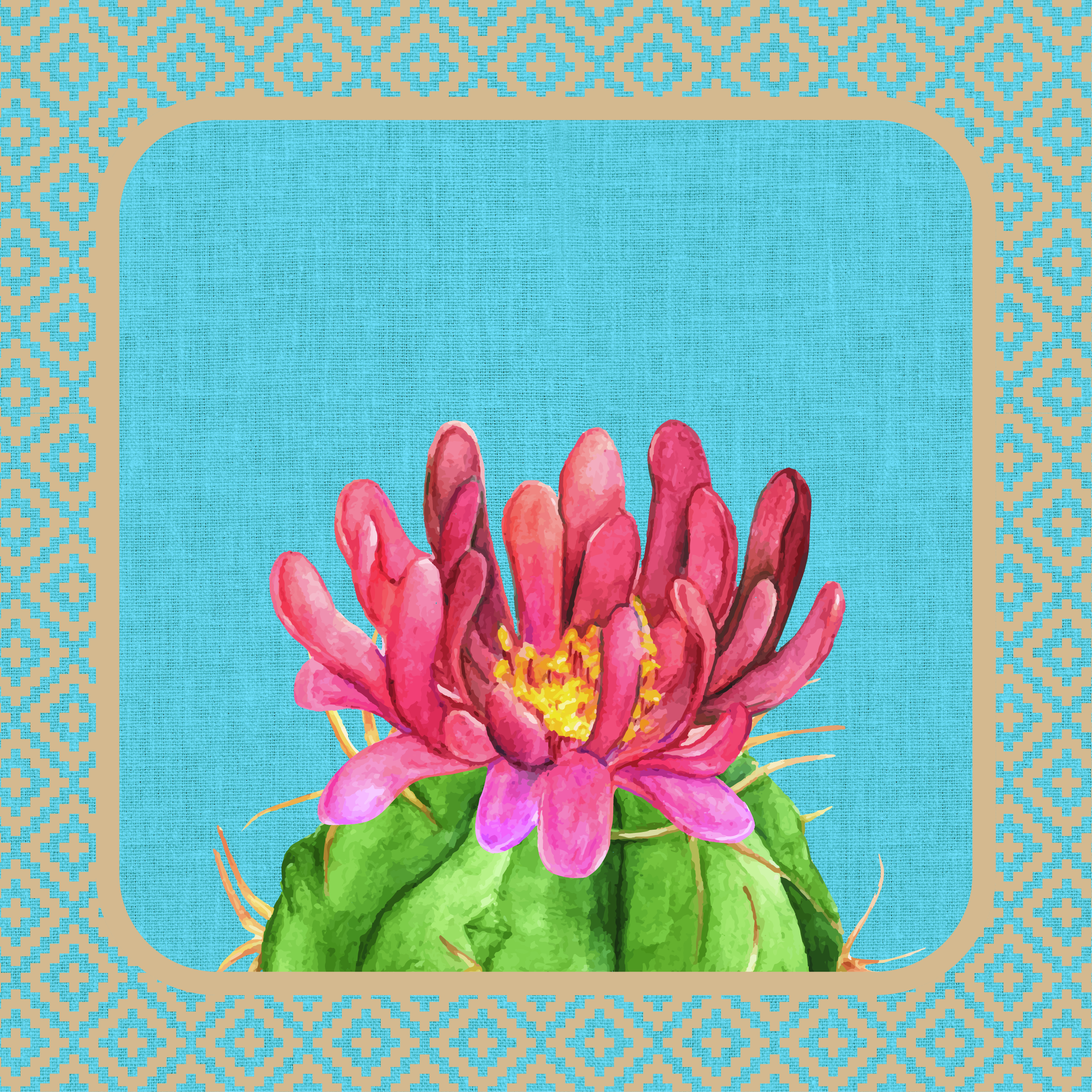 Cactus Azul-Beige 61x61-01