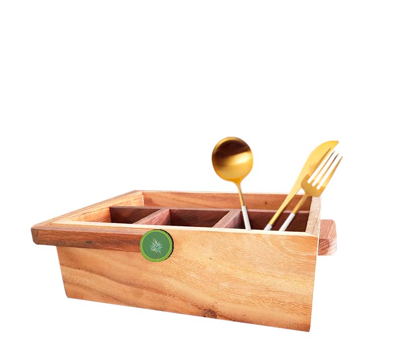 Caja de Cubiertos Cactus Verde Amarillo
